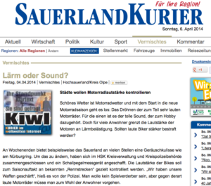 Ausriss aus dem Sauerlandkurier online.